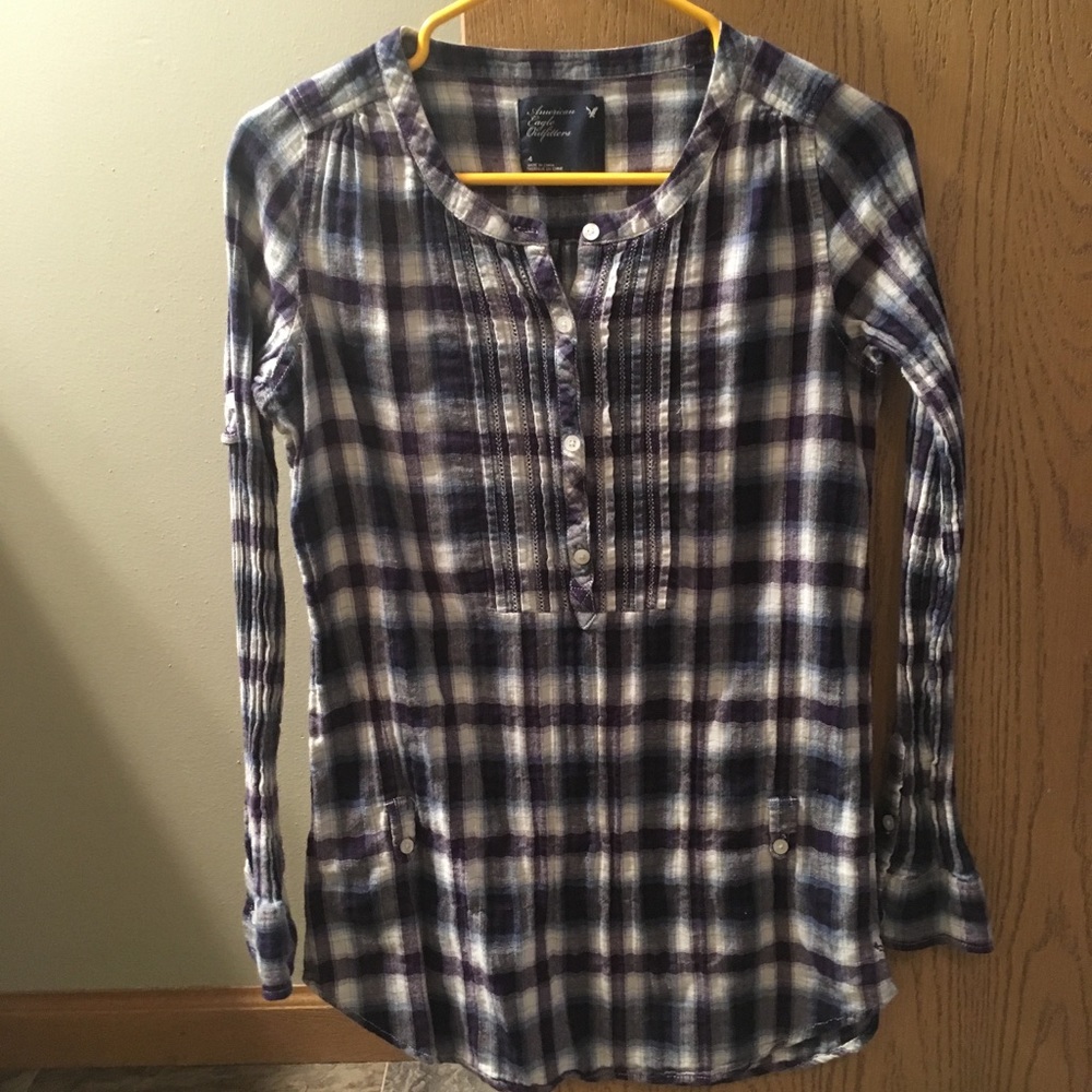 American Eagle Plaid Tunic length top